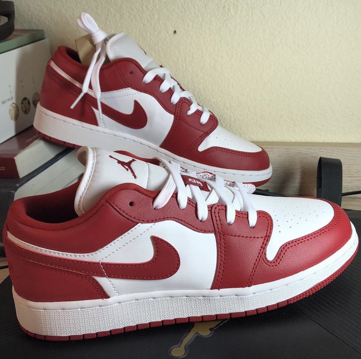 aj1 low 白红 极速开箱air jordan 1 low 白红