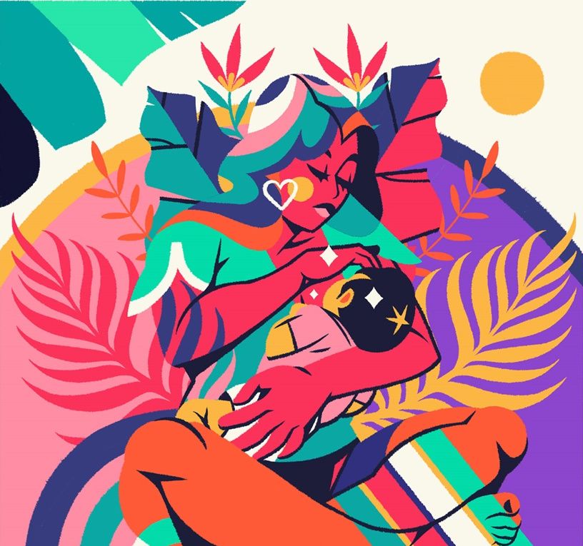 墨西哥插画师totoisemerena独具特色的扁平人物插图