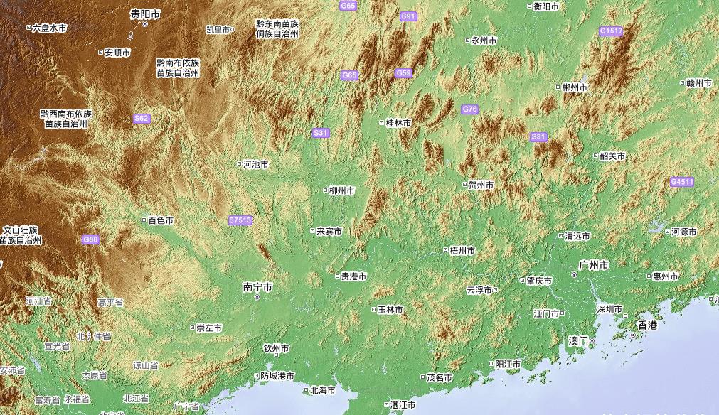 广西境内的江河为什么大部分流向广东去了