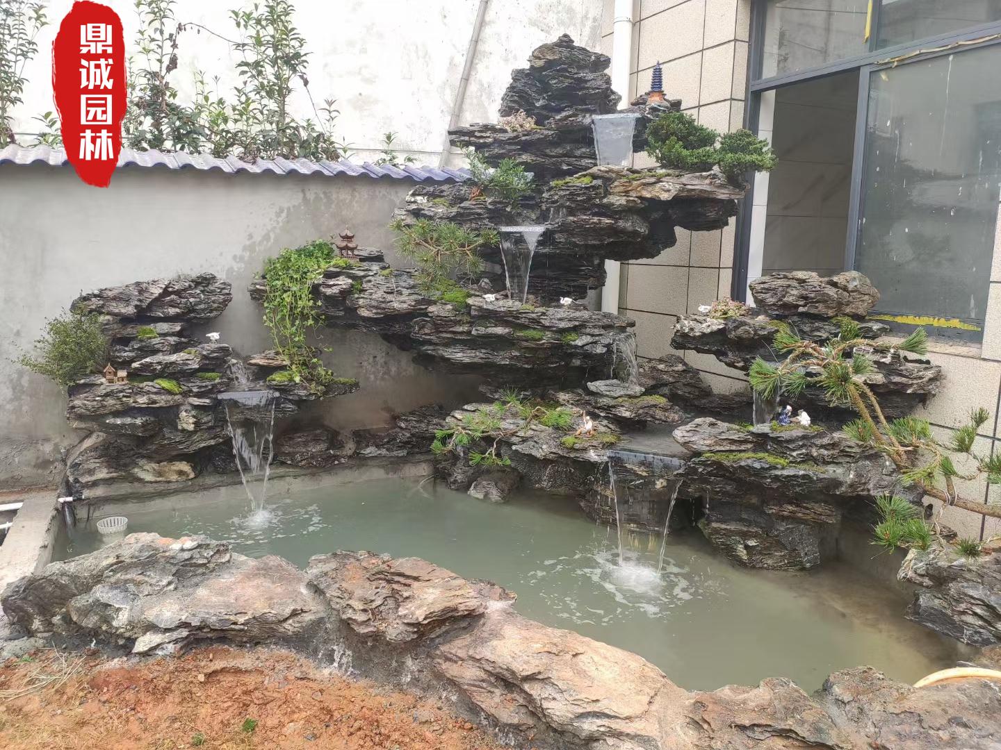 英石叠石假山流水造景效果图|英石|假山|效果图_新浪新闻