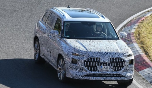 奥迪q9最新谍照曝光造型方正尺寸比添越大