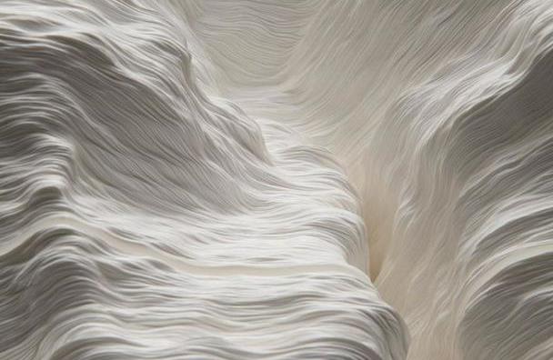 白色或彩色层叠的纸张堆叠的纸雕艺术