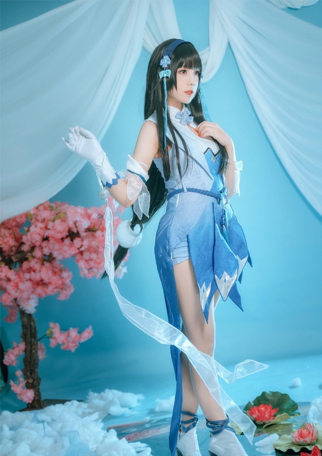 王者荣耀cosplay:小姐姐cos峡谷西施真的美,爱啦爱啦!