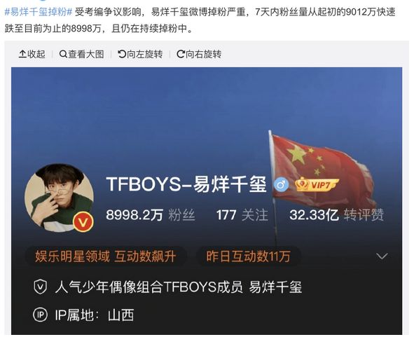 发酵10多天,考编的易烊千玺掉粉20万,官方终于发声解释了休闲区蓝鸢梦想 - Www.slyday.coM 发酵10多天,考编的易烊千玺掉粉20万,官方终于发声解释了休闲区蓝鸢梦想 - Www.slyday.coM