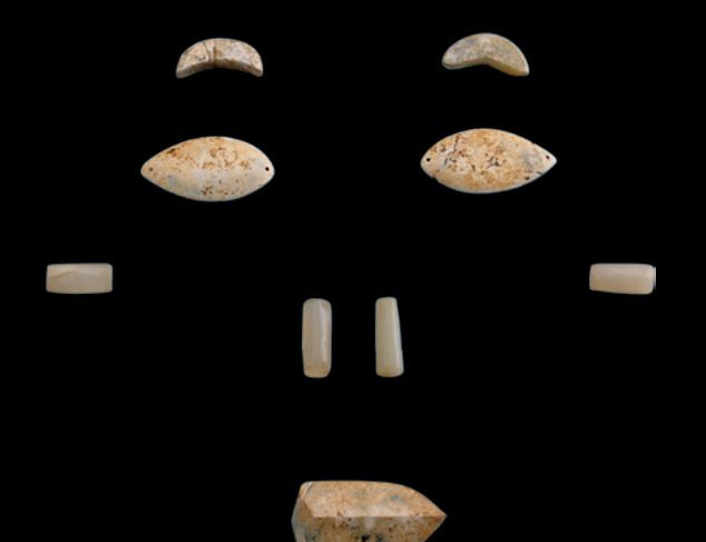 1 / 60 玉眼盖窍塞及玉琀蝉(9件)汉代眼盖:长2.8,宽1.2,厚0.