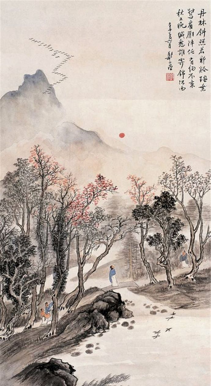 苍郁峻秀,笔墨精到,神韵悠扬,郑午昌山水画作品欣赏
