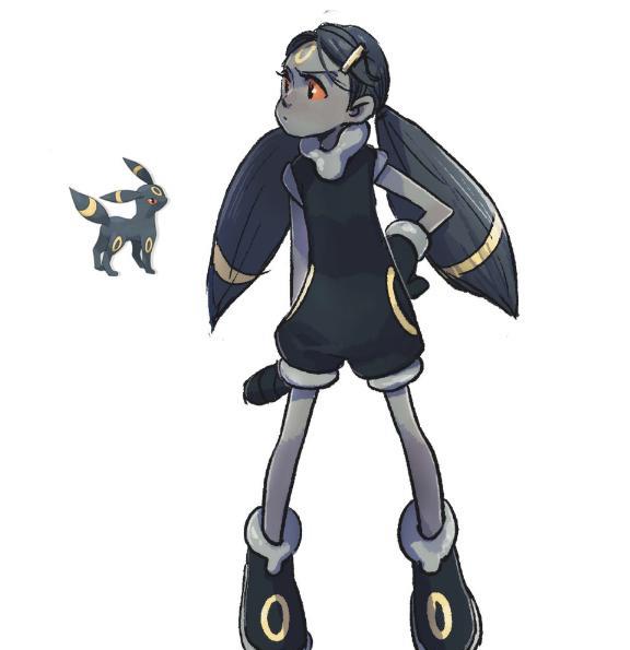 伊布的进化型拟人化后太阳伊布高贵优雅月亮伊布活泼可爱