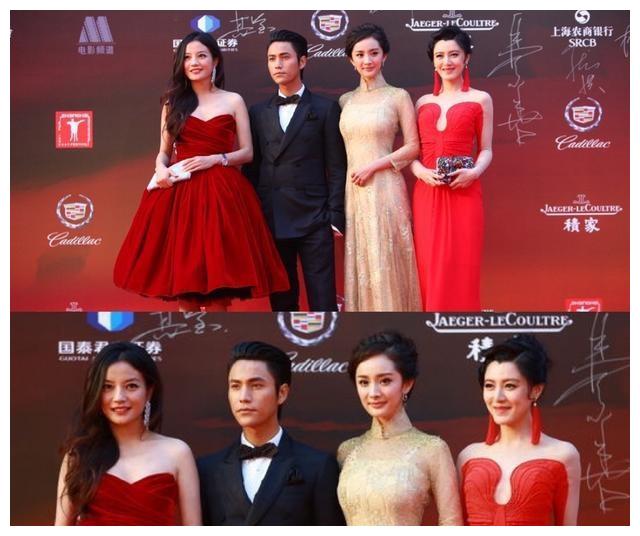 太吸引人了,与杨幂和赵薇合影,拥抱小鸟依人美感