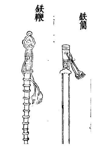 四棱的叫铁简,即锏,因为方棱似简,都属于鞭类.