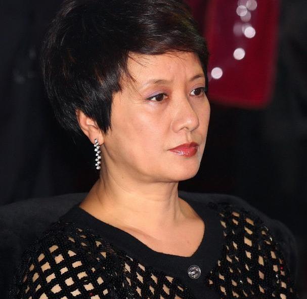 邓婕这身裙子真挺闪的,薄纱造型更显窈窕,真不像是50后的女人