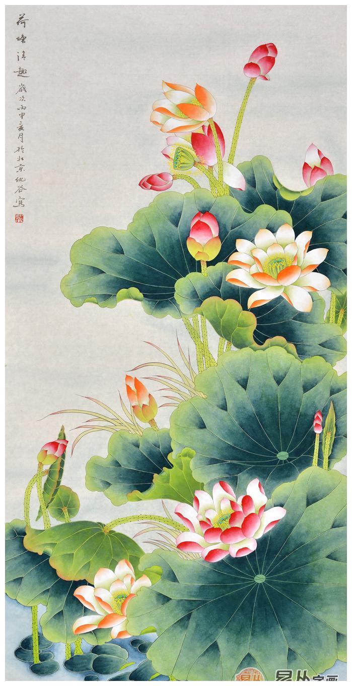 "出淤泥而不染,濯清涟而不妖",名家国画荷花图欣赏|荷花|荷叶|国画