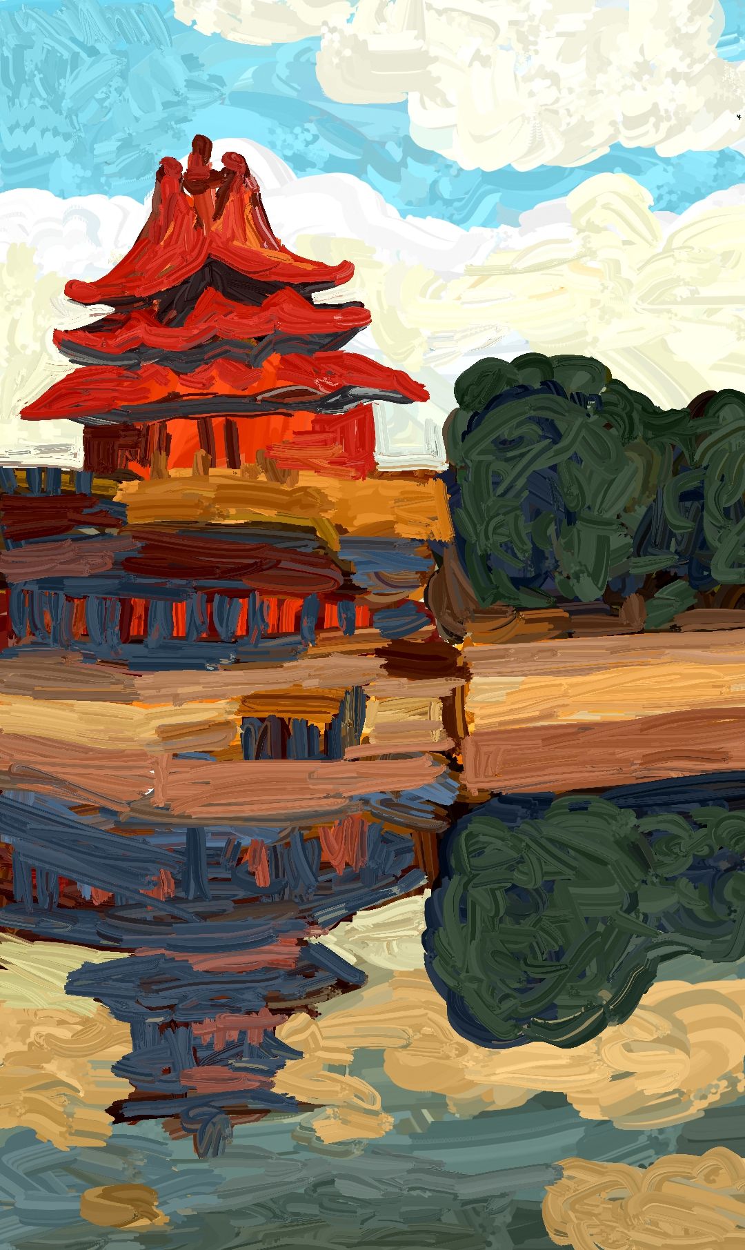 关于中国古建筑的色彩绘画表现_高清图集_新浪网