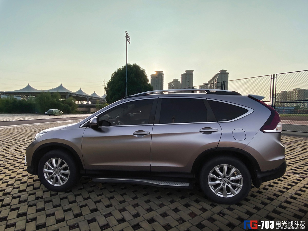 本田crv车身改色电光战斗灰 rg瑞集改色膜浙江永康