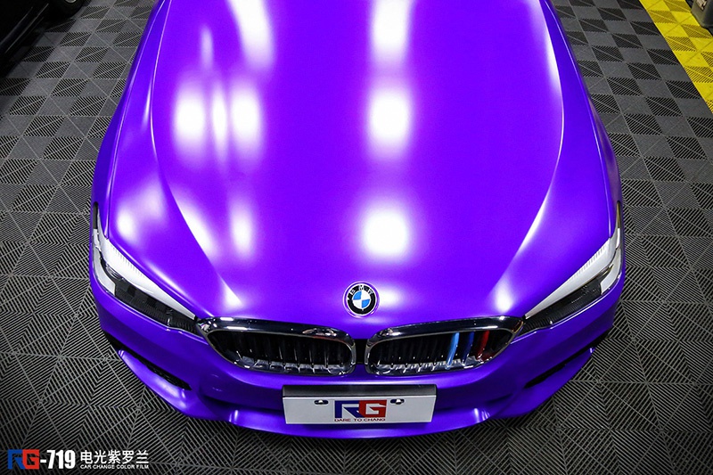 宝马5系车身改色电光紫罗兰 rg瑞集改色膜广州总店出品