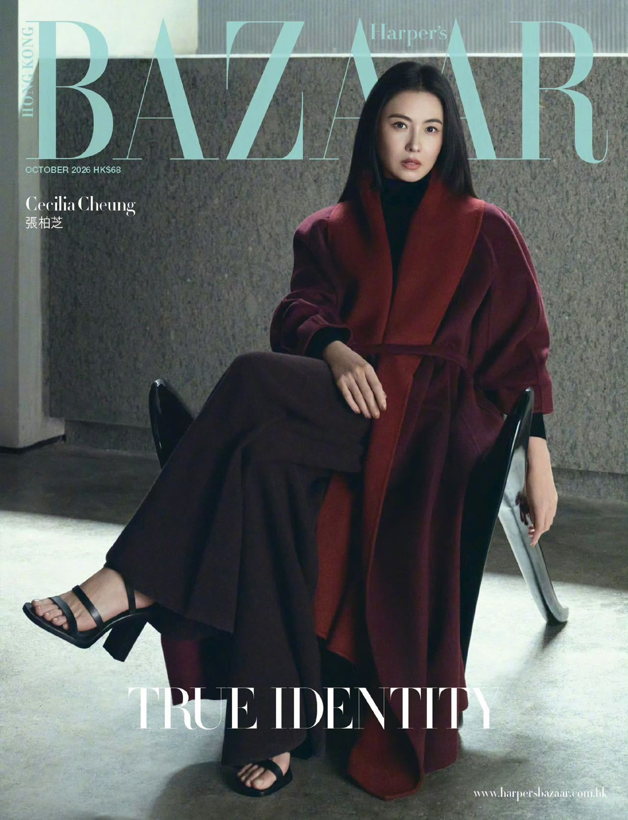 张柏芝解锁港版《Harpers BAZAAR》十月周年刊封面