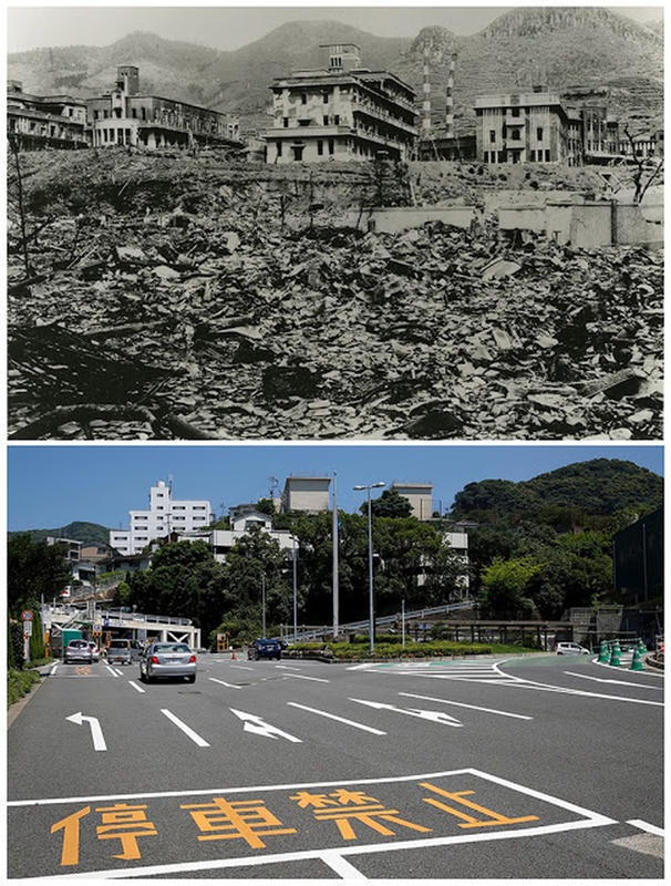 15张照片揭开原子弹爆炸70年后广岛和长崎与过去的对比