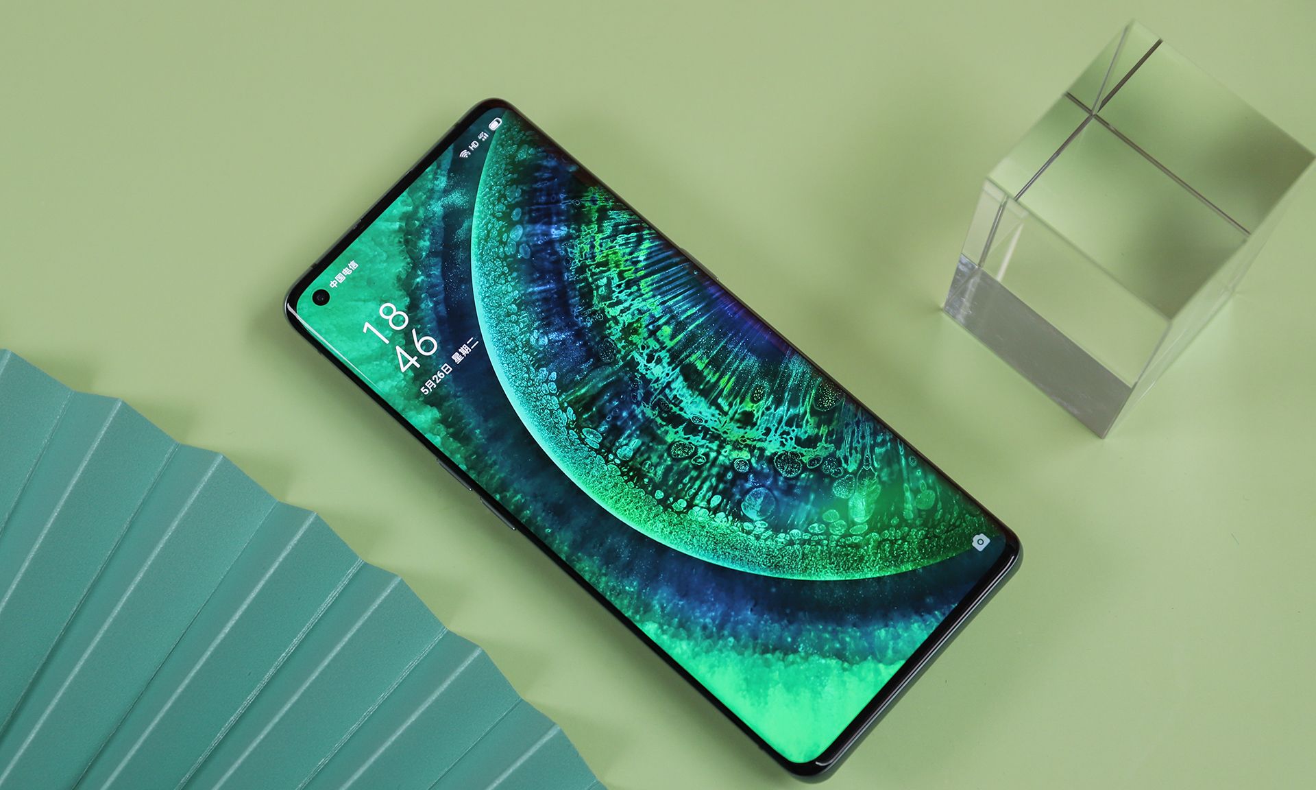 findx2pro竹青色图赏淡淡的一抹绿意