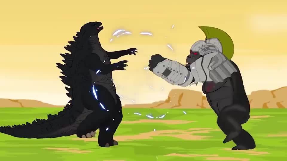 金刚进化获得新能力欺负机械哥斯拉动漫特效