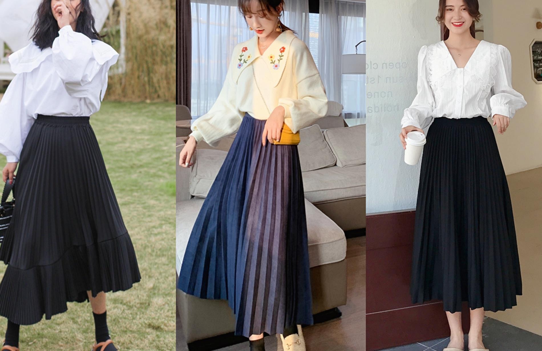 冬天穿百褶裙时,配什么上衣好看?7种搭配方案,照着穿太美了!