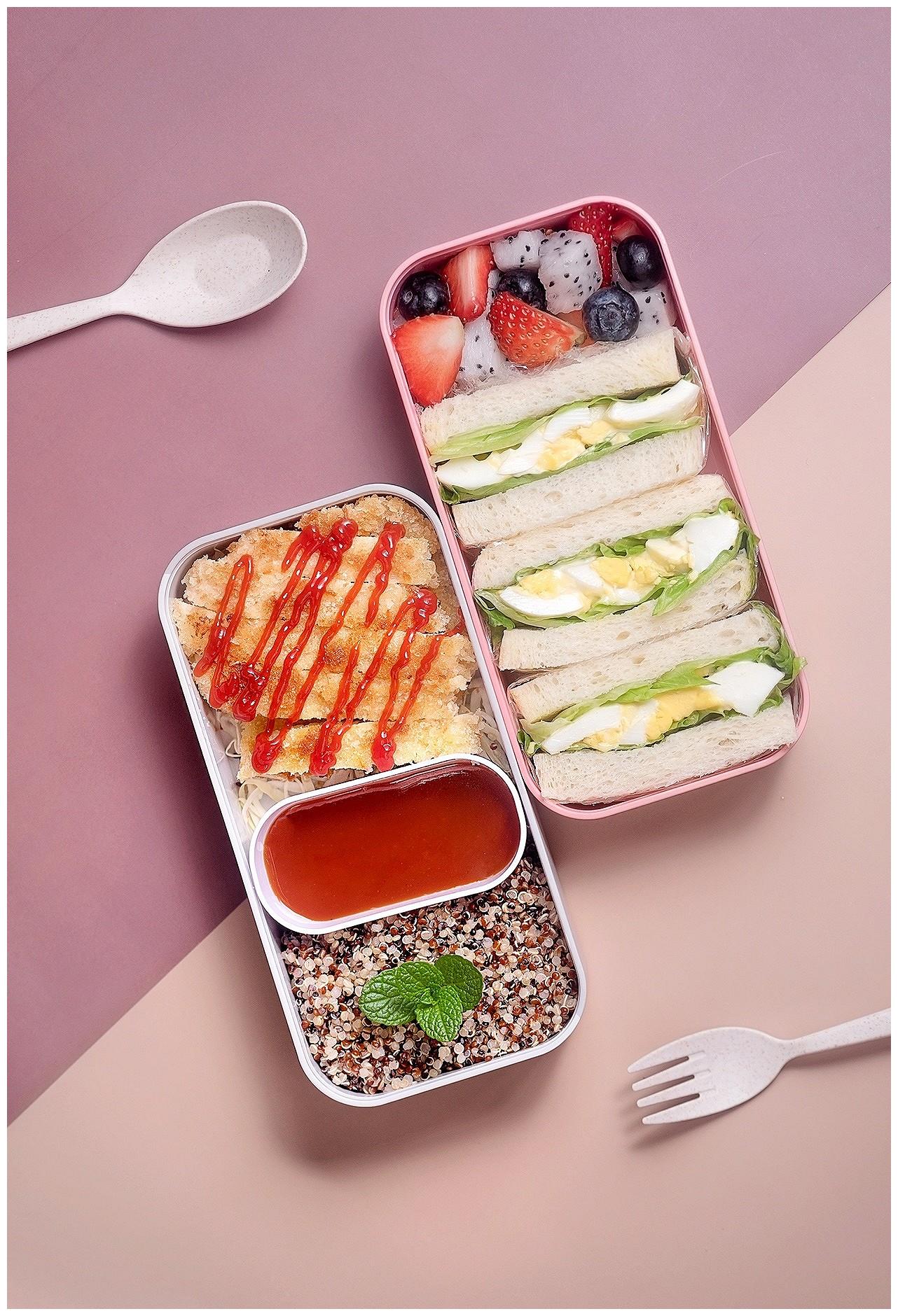 复工便当系列三,鸡蛋三明治 煎鸡排 藜麦水果