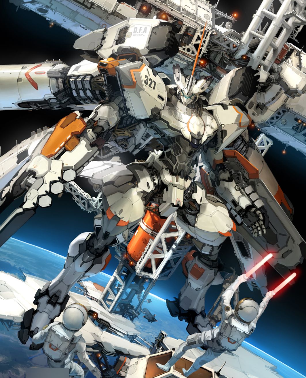 来自日本的插画师一组非常帅气的机甲插画作品!画面很有震撼力