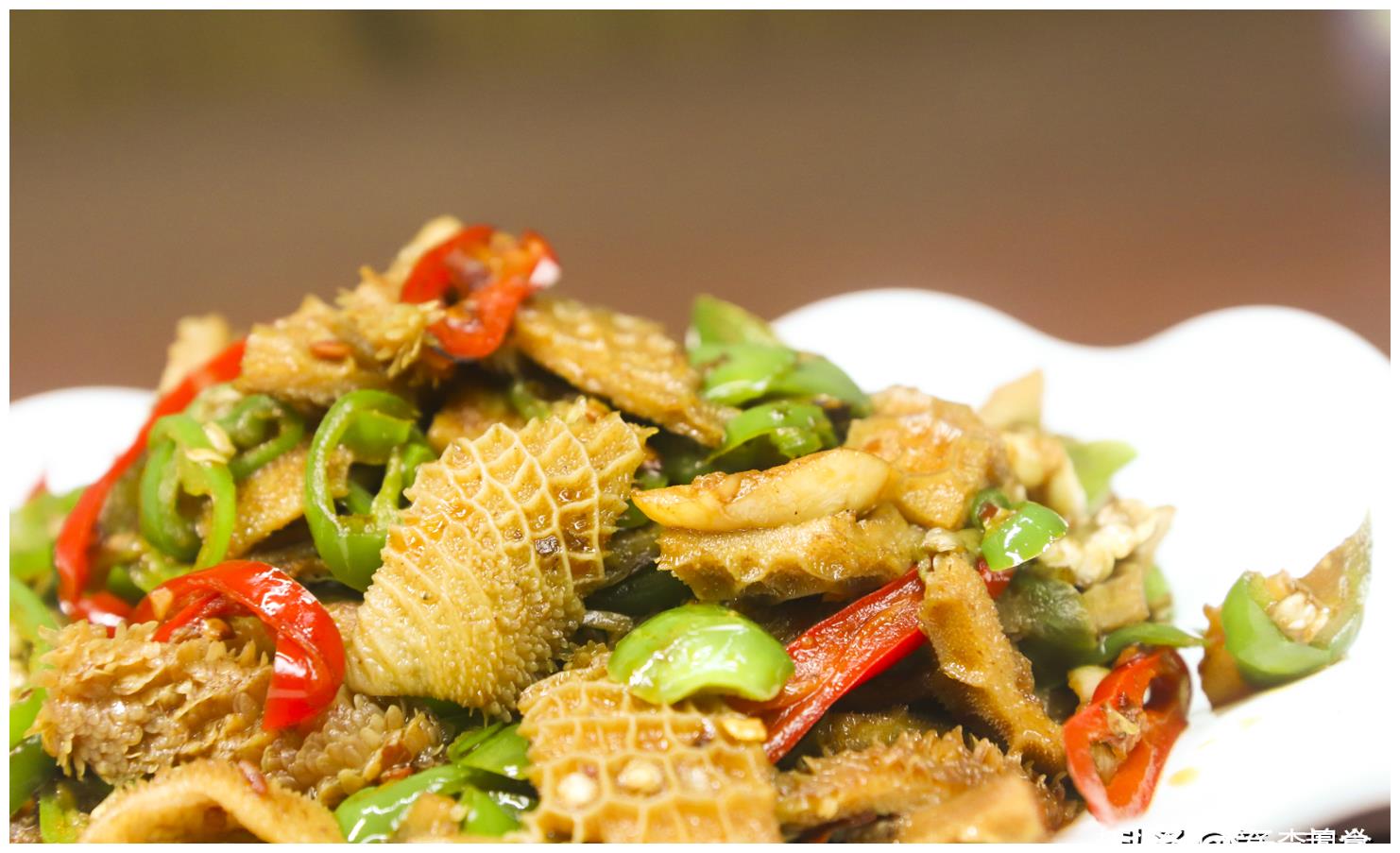 家常做法杭椒炒羊肚,鲜香有嚼劲,根本停不下来