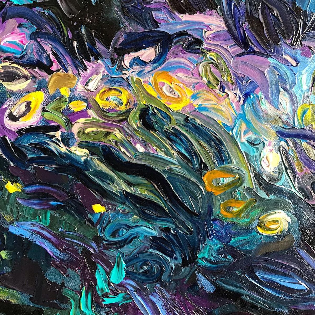 这全是手指画出来的艺术家绘出沙漠中流光溢彩的迷人星空