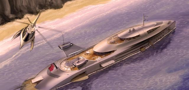 末日风130米超级游艇概念眼镜蛇亮相