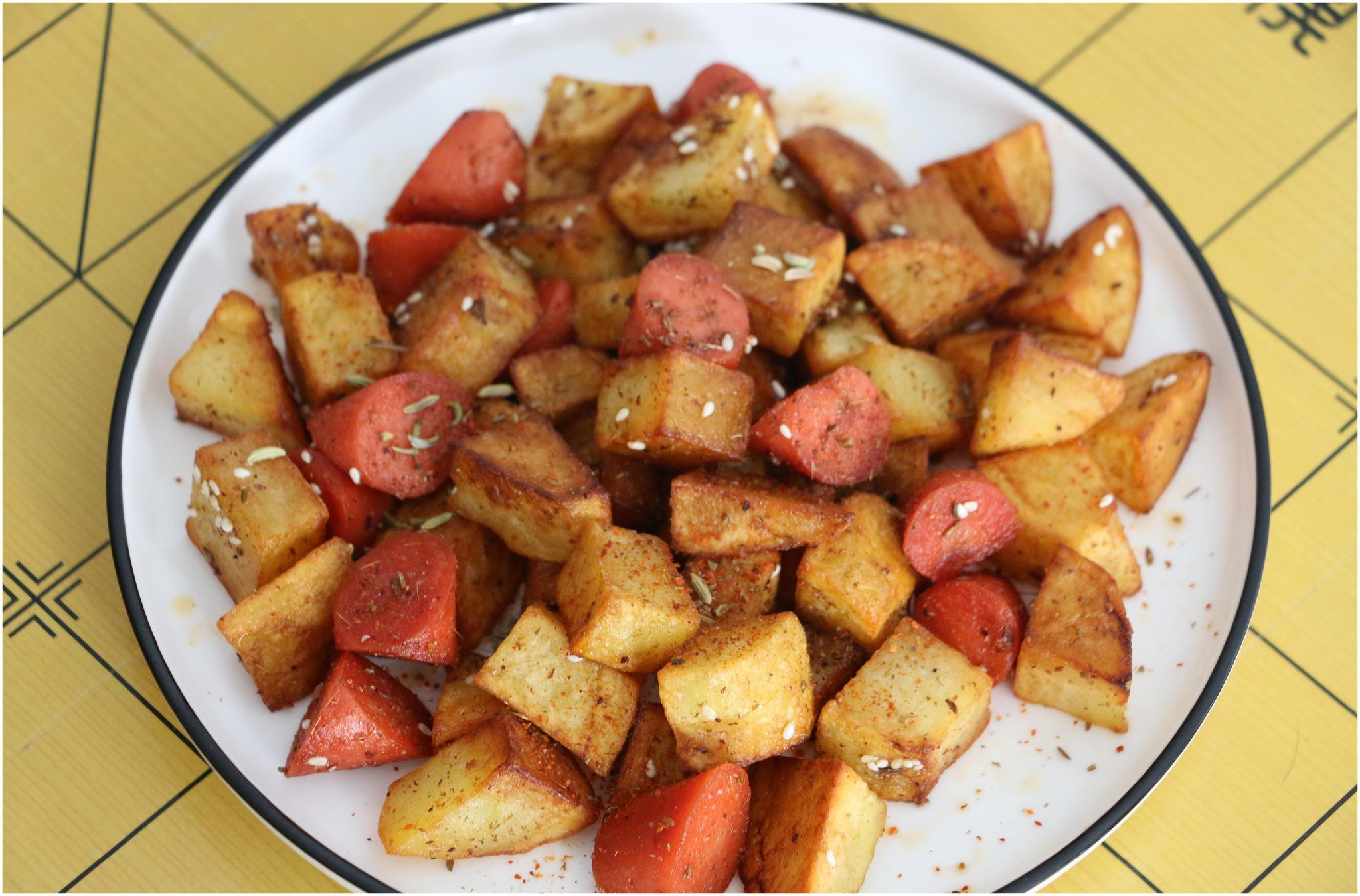 香辣孜然土豆火腿肠