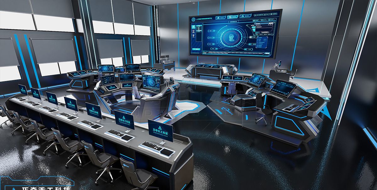 巧夺天工科技控制台科技感人工智能创新研发中心