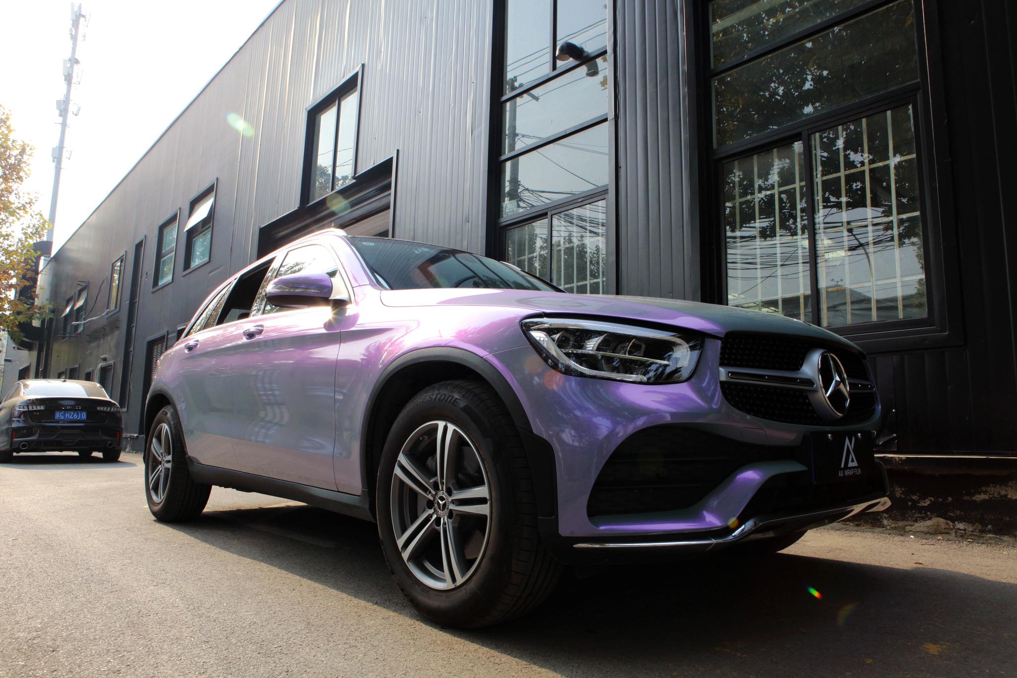 奔驰glc260l改色梦幻灰魅紫这样它还有谁不喜欢