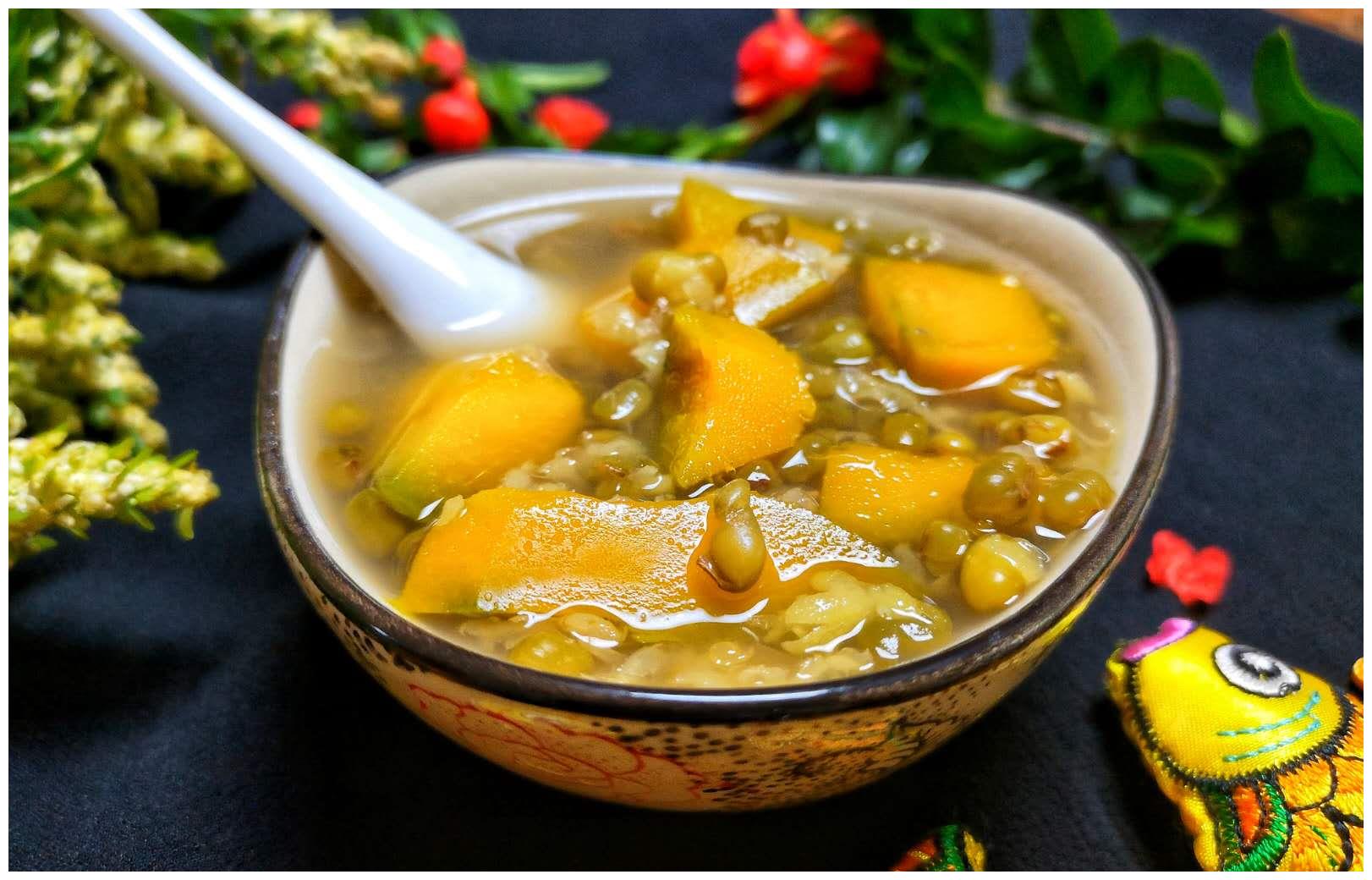 天太热,这汤我家三天两头必吃,低卡鲜美,夏天喝正好|绿豆|绿豆汤|南瓜