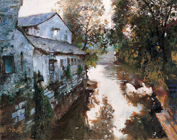 潘鸿海油画中的江南水乡太有诗意了