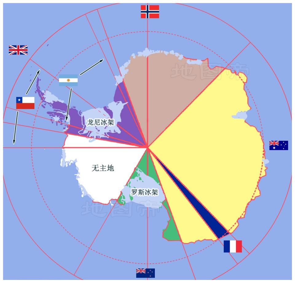 如果南极冰川融化,南极洲属于哪个国家?