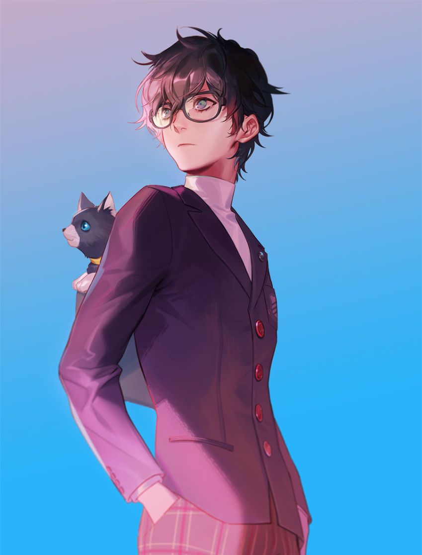 女神异闻录5:来感受雨宫莲的美颜暴击,精选p站动漫壁纸同人插画