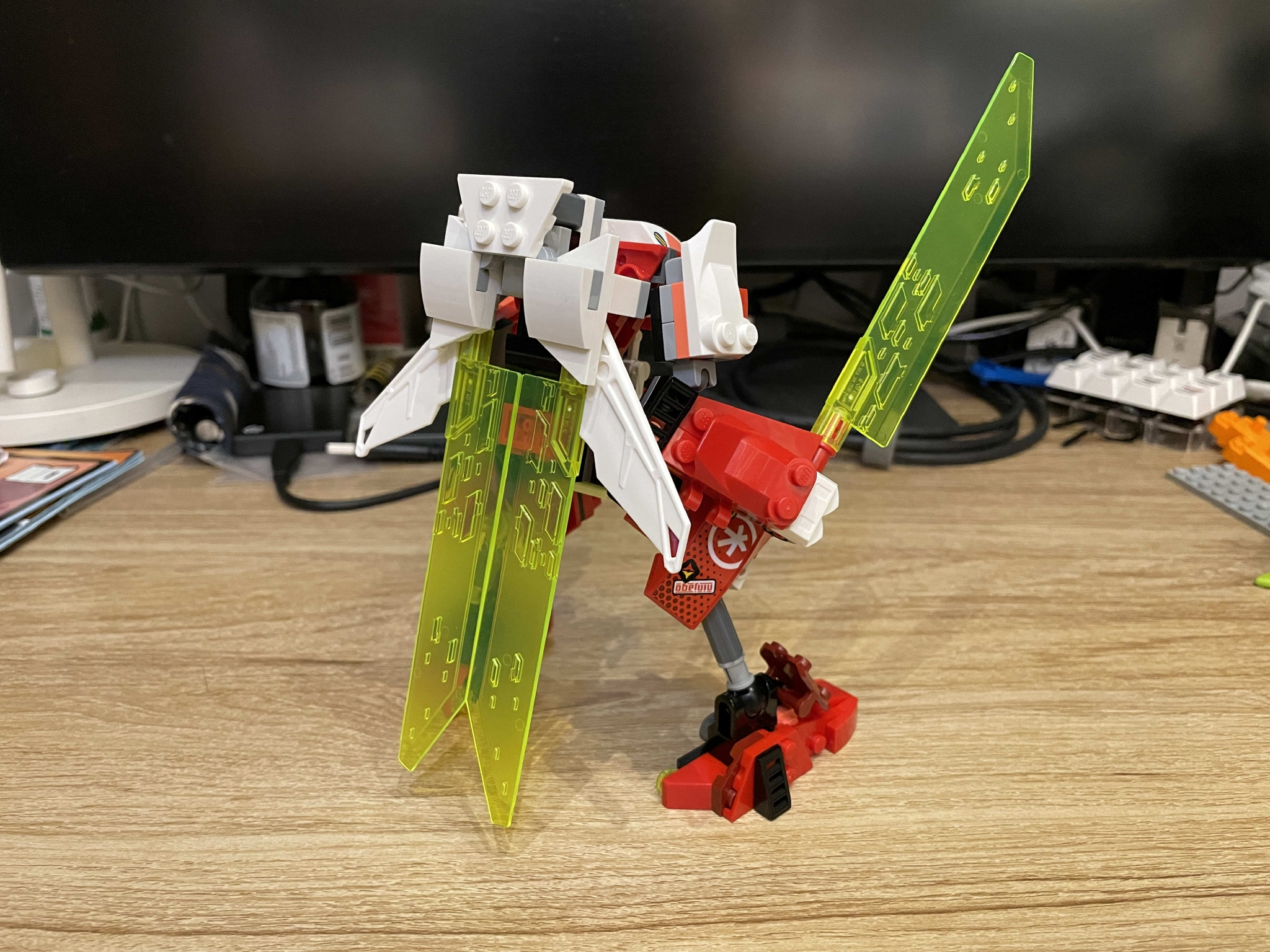 机甲喷气飞机少见幻影忍者2合1乐高71707凯的机甲喷气式飞机