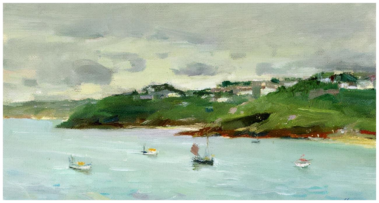 5cm△《英国 康尔华尔》1990年左右 布面油画 10x17.