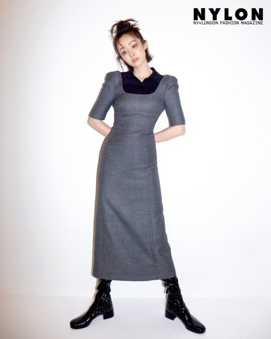 韩国女艺人车贞媛拍时装杂志写真