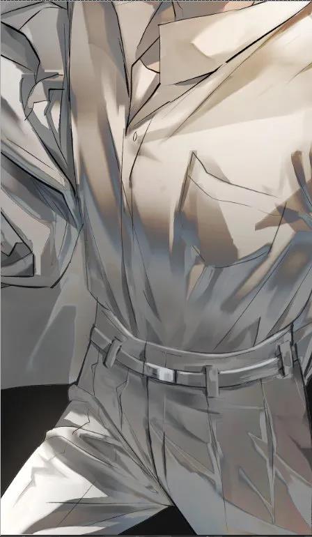 绘画素材制服控福音一组男士衬衣材质绘制参考