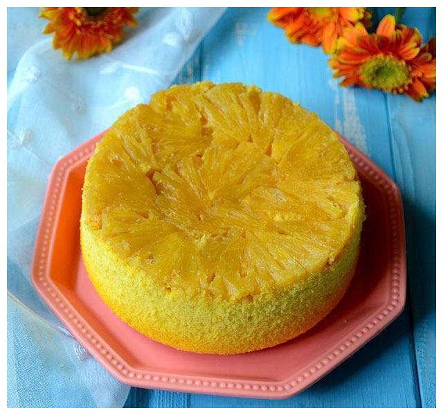 菠萝翻转蛋糕,真的美味不一般