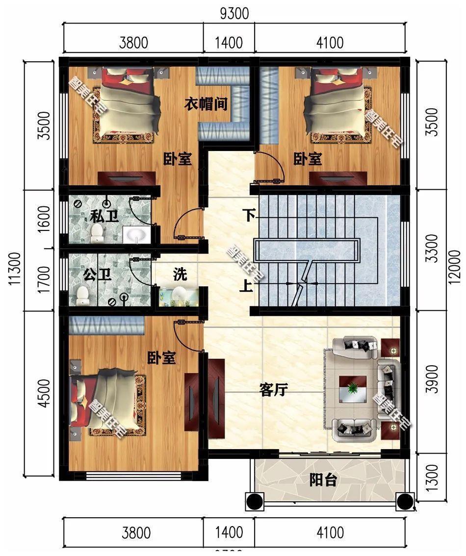 2栋宽9米多的三层别墅,小宅基地上建新房,这样做多好看
