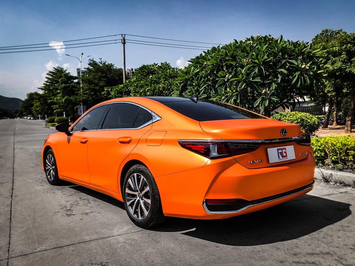 雷克萨斯es200车身改色电光火焰橙 rg瑞集改色膜福建泉州-新浪汽车