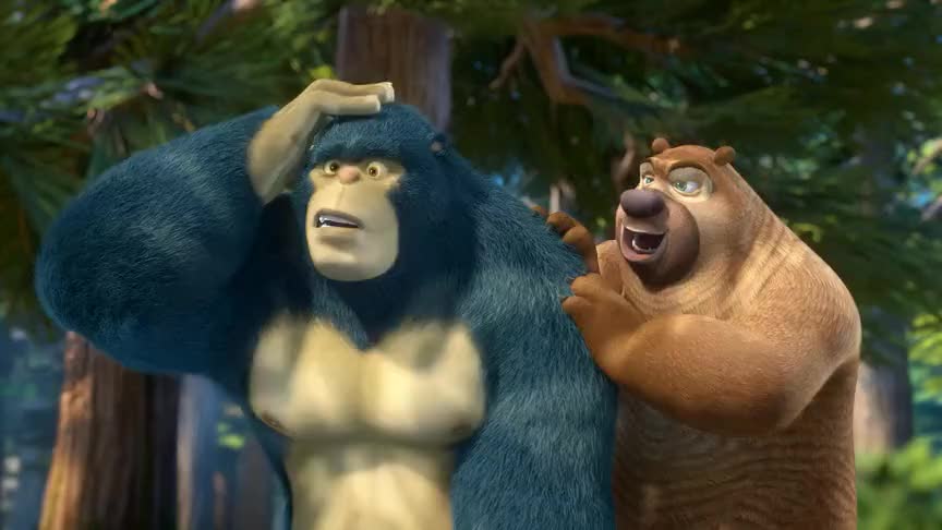 熊大熊二合力给黑风拍照好看是好看就是有点疼1