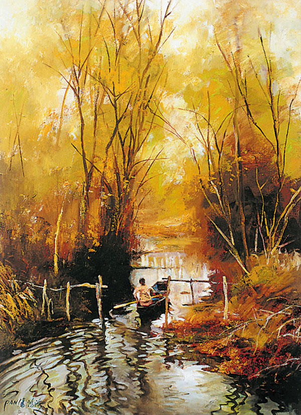 潘鸿海油画中的江南水乡太有诗意了