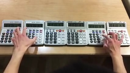 用六台计算器，演奏名侦探柯南主题曲，这技术无人能敌啊