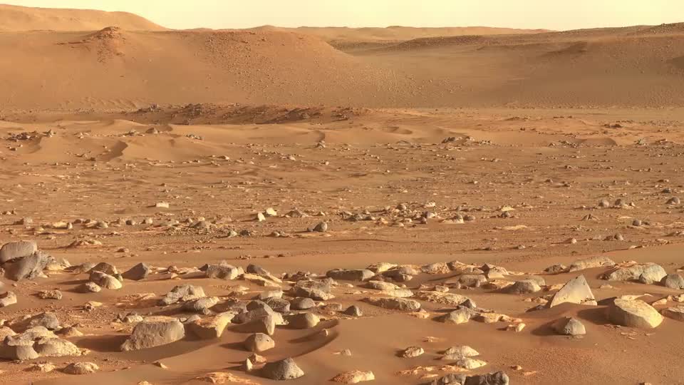 毅力号最新拍摄的火星杰泽罗陨石坑内雷特瓦山谷景观4k