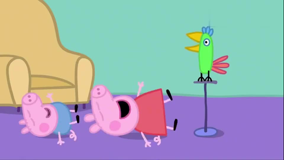 小猪佩奇:鹦鹉波利太可爱了,无论别人说什么,它都跟着学