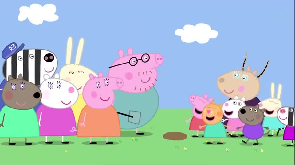 小猪佩奇瑞贝卡很喜欢萝卜她也很害羞脸都红了