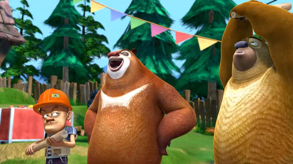 熊出没狗熊和光头强大比拼光头强准备好一切可以遇见猪队友