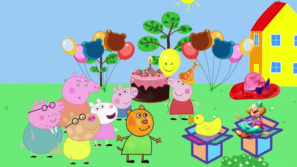小猪佩奇过生日家人和好朋友每个人都给了他一个惊喜
